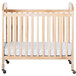 Foundations 2533040 Serenity 24" x 38" Natural Compact Fixed-Side Clearview / Mirror Wood Crib with Adjustable Mattress Board and 3" InfaPure Mattress Main Thumbnail 2