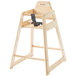 Foundations 4522046 NeatSeat Stackable Hardwood High Chair with Natural Finish - Unassembled Main Thumbnail 1