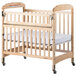 Foundations 2542040 Serenity SafeReach 24" x 38" Natural Compact Clearview Wood Crib with Safety Access Gate, Adjustable Mattress Board, and 3" InfaPure Mattress Main Thumbnail 3