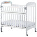 Foundations 2542120 Serenity SafeReach 24" x 38" White Compact Clearview Wood Crib with Safety Access Gate, Adjustable Mattress Board, and 3" InfaPure Mattress Main Thumbnail 2
