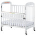 Foundations 2542120 Serenity SafeReach 24" x 38" White Compact Clearview Wood Crib with Safety Access Gate, Adjustable Mattress Board, and 3" InfaPure Mattress Main Thumbnail 3