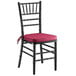 Lancaster Table & Seating Black Wood Chiavari Chair with Wine Red Cushion Main Thumbnail 3