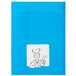 A blue folder with a cartoon of a chef holding a cup.