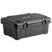 A black plastic CaterGator food pan carrier with a lid.