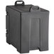 A black plastic container with handles.