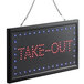 A rectangular LED take-out sign hanging on a wall.