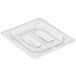 Cambro 60CWCH135 Camwear 1/6 Size Clear Polycarbonate Handled Lid Main Thumbnail 1