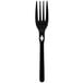 A black plastic fork with a cross cut out.
