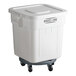 A white rectangular storage bin with a flat lid and wheels, labeled 'BAKER'S LANE' on the front.