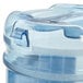 A San Jamar blue polycarbonate ice tote with lid.