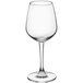 An Acopa Radiance wine glass with a stem on a white background.