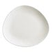 An Acopa Nova cream white stoneware plate with a small rim.