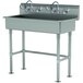 Advance Tabco FS-FM-40-ADA-F 14-Gauge Stainless Steel ADA Multi-Station Hand Sink with Tubular Legs, 8" Deep Bowl, and 2 Manual Faucets - 40" x 19 1/2" Main Thumbnail 1