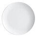 A round white melamine plate.
