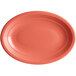 An Acopa Capri coral oval stoneware coupe platter.