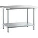 Regency 30" x 48" 18-Gauge 304 Stainless Steel Commercial Work Table with Galvanized Legs and Undershelf Main Thumbnail 3