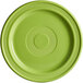A green Acopa Capri stoneware plate with a circular pattern.