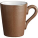 An Acopa Embers hickory brown stoneware mug with a handle.