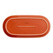 An orange stoneware oblong coupe platter.