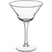 An Acopa martini glass with a clear stem.