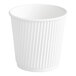 A Choice white paper hot cup with a ribbed surface.