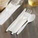 Visions Individually Wrapped Heavy Weight White Plastic Cutlery Pack with Napkin - 500/Case Main Thumbnail 1