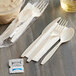Visions Heavy Weight Beige Wrapped Plastic Cutlery Pack with Napkin and Salt and Pepper Packets - 500/Case Main Thumbnail 1