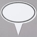 Oval Write-On Deli Sign Spear with Black Checkered Border - 25/Pack Main Thumbnail 1
