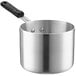A silver aluminum Choice saucepan with a black handle.