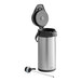 A stainless steel 3-liter airpot with a push button lid and a removable pump stem, designed for serving decaf beverages.