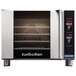 A Moffat countertop convection oven with digital controls and a door open.