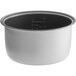 An Avantco white non-stick pot with a lid.