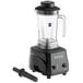 A black Galaxy commercial blender with a clear Tritan plastic jar and black handle.
