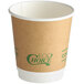 An EcoChoice double wall brown and white paper hot cup.