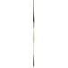 A long thin black bamboo skewer with a twisted design and a gold tip.
