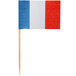 A 2 1/2" toothpick with a French flag on it.