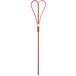 A red bamboo skewer with a heart-shaped tip.