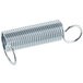 A close-up of a Estella right tension spring for dough sheeters on a white background.