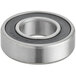 A stainless steel bearing ring for a spiral mixer.