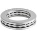 A close-up of a stainless steel Estella thrust bearing for dough sheeters.
