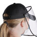 Choice Black 6-Panel Cap with Detachable PVC Face Shield Main Thumbnail 4