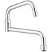 A chrome 15" double-jointed swing spout with a silver faucet and nozzles.