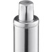 A close-up of a silver cylinder with a cap on one end.