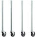 34" Galvanized Steel Legs with 5" Casters - 4/Set Main Thumbnail 1