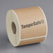 TamperSafe 2 1/2" x 6" Kraft Paper Tamper-Evident Label - 250/Roll Main Thumbnail 3