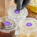 TamperSafe 1" Sip Safely Round Purple Paper Tamper-Evident Drink Label - 500/Roll Main Thumbnail 1