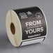 TamperSafe 2 1/2" x 6" From Our Kitchen To Yours Black Paper Tamper-Evident Label - 250/Roll Main Thumbnail 2