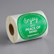 TamperSafe 3" Enjoy With Peace Of Mind Round Green Paper Tamper-Evident Label - 250/Roll Main Thumbnail 3