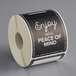 TamperSafe 2 1/2" x 6" Enjoy With Peace Of Mind Black Paper Tamper-Evident Label - 250/Roll Main Thumbnail 2