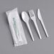 EcoChoice Wrapped Heavy Weight Compostable 6 1/2" White CPLA Knife, Fork, and Spoon - 250/Case Main Thumbnail 2